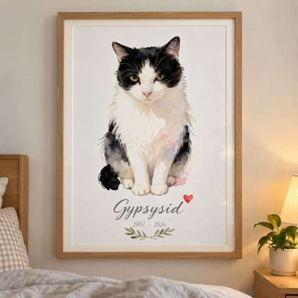 Pet Loss Cat Memorial Portrait